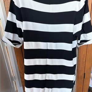 Black and White Striped Knit Top